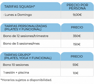 tarifas no abonados bellavista wellness center huelva