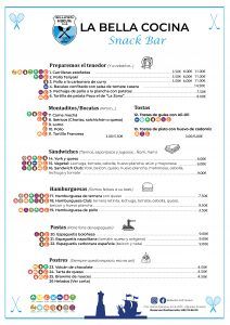 Carta Restaurante Snack bar
