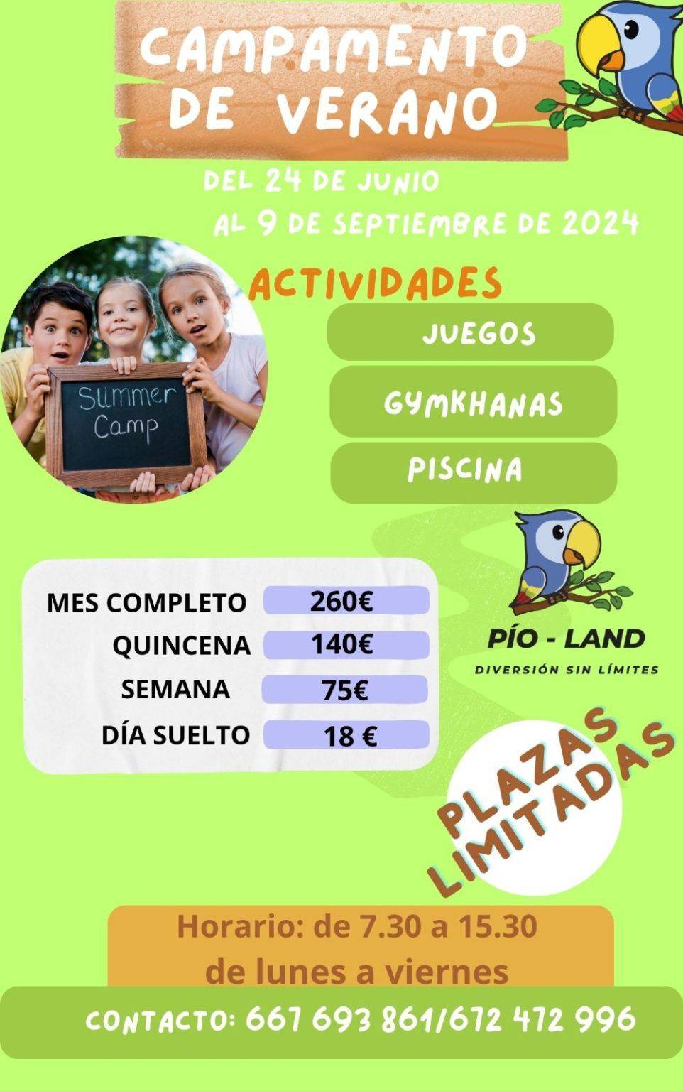 Campamento de Verano P&iacute;o-Land